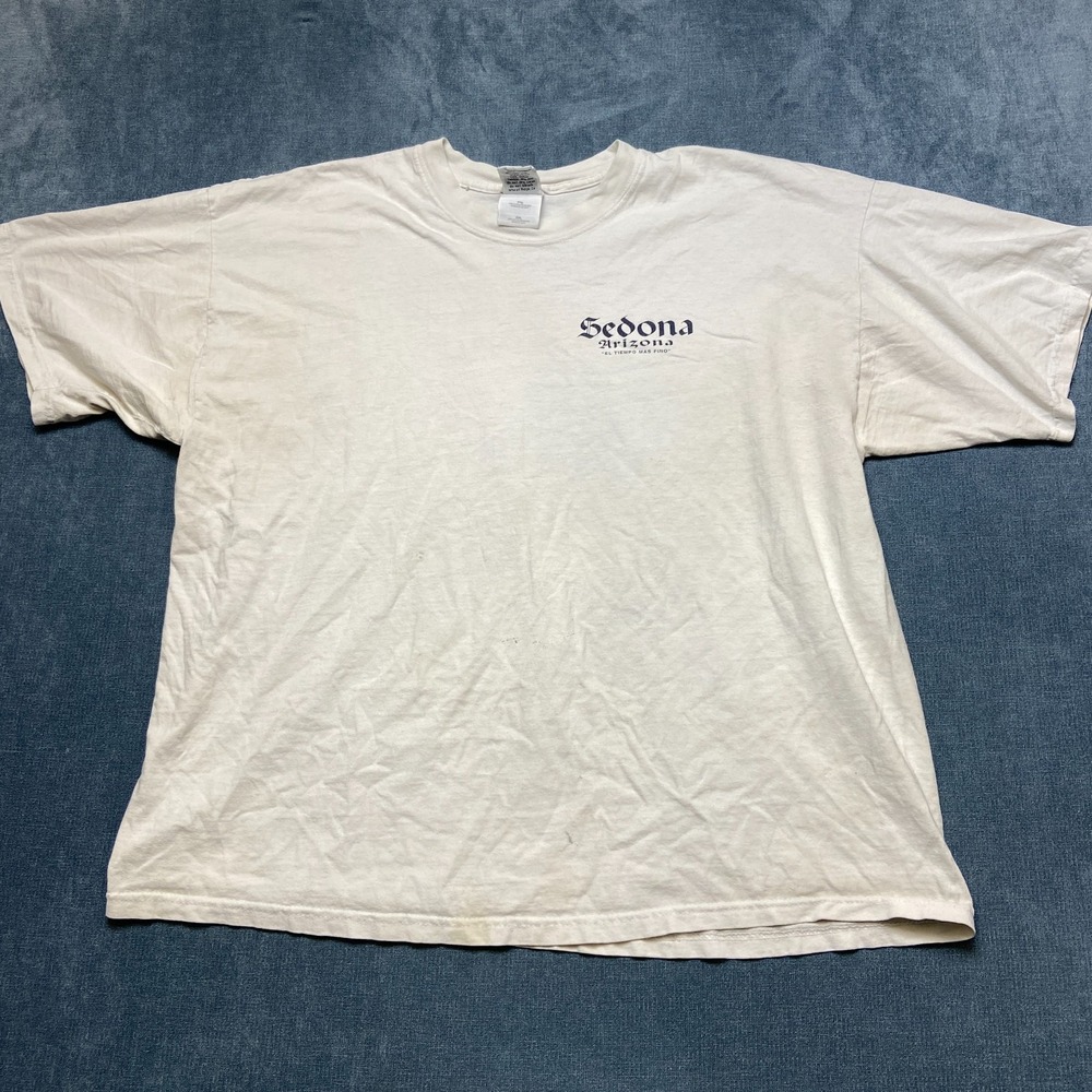 Backcountry T-Shirt Mens 2XL White Sedona Arizona Graphic Logo Cotton Crew Neck